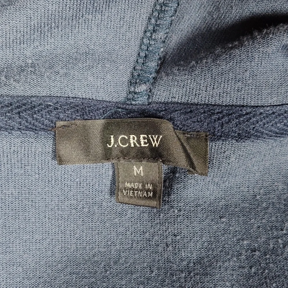J.‎ Crew Womens Navy Blue Relaxed Fit Velour Pullover Hoodie Sweatshirt Medium